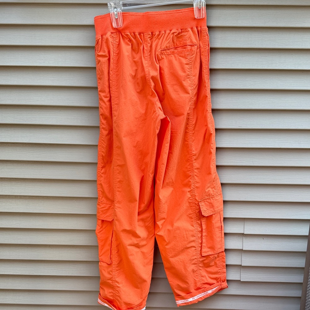 NWOT Free People FP Movement Mesmerize Me Cargo Pants in Orange Size Small - Picture 9 of 13